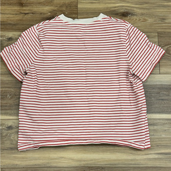 COS women’s red white striped t shirt Large EUC - Picture 2 of 7